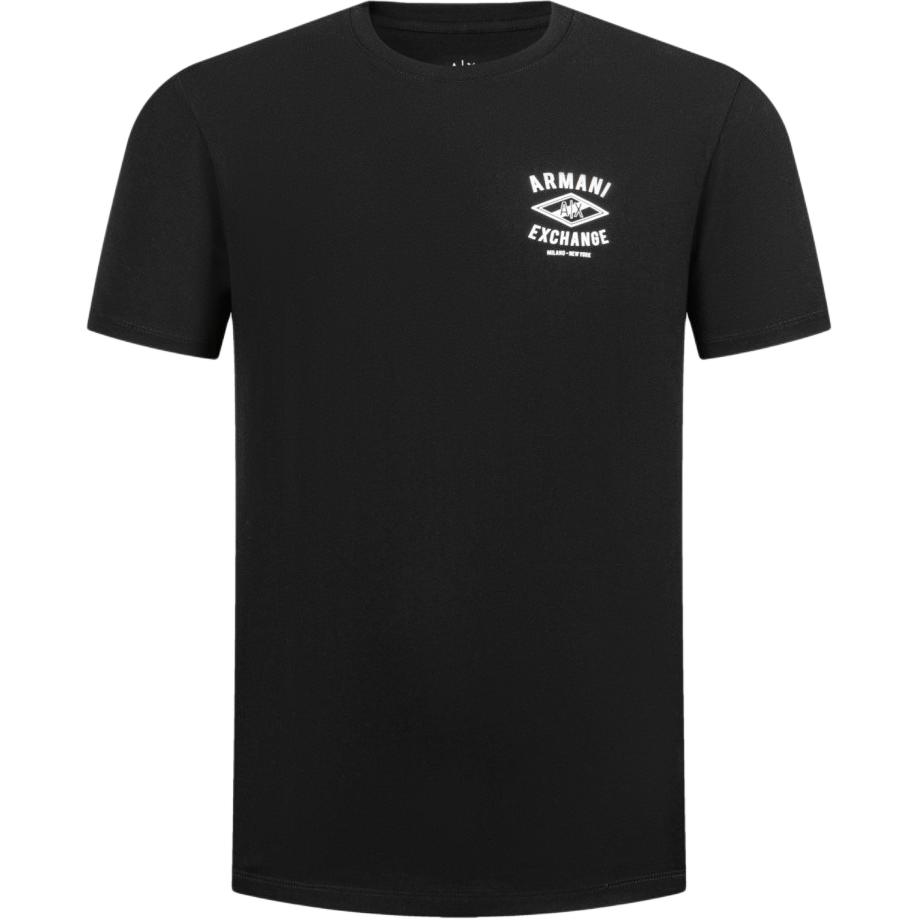 Armani Exchange SS25 Logo Print Crew Neck Short Sleeve T-Shirt Men Tops Black XM000550-AF10362-UC001