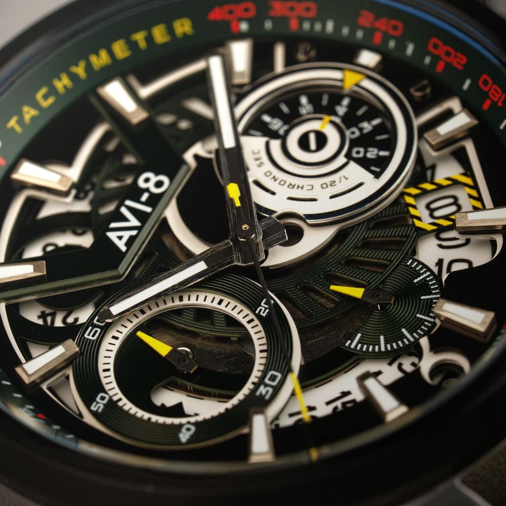 AVI-8 Hawker Harrier Matador Pilot Chronograph Men's Watch, 44mm – Japanese Quartz Movement, AR-Coated Mineral Glass, 5 ATM Water Resistance,