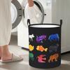 Eric Carle Animals Folding Laundry Baskets Dirty Clothes Sundries Storage Basket Large Waterproof Bag