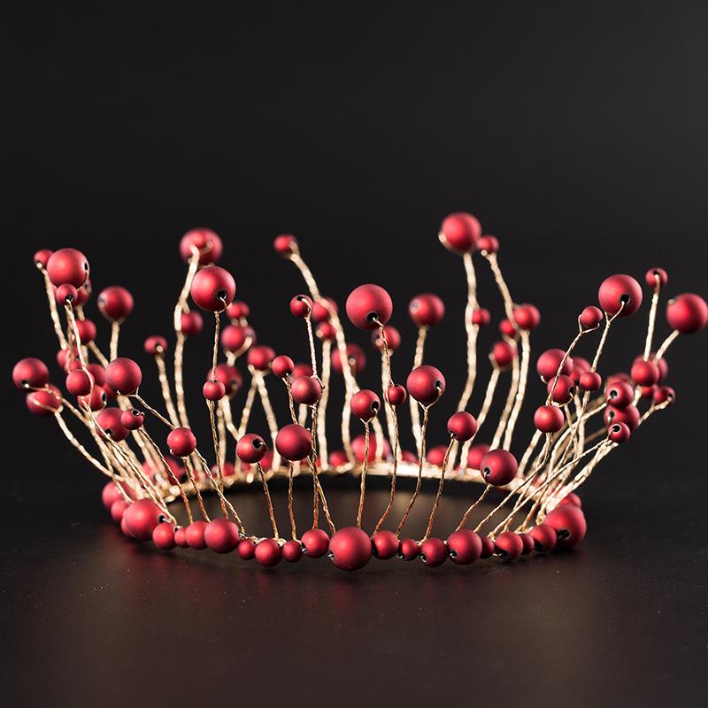 Korejská dívka Kamínková Perlová Pokrývka hlavy Koruna Domácí Narozeninová Oslava Dekorace Zdobení dortu Tiára