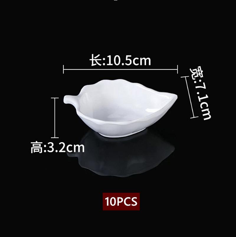 10PCS White Melamine Sauce Dish Multi-grid Seasoning Plate BBQ Hot Pot Dipping Bowl Restaurant Condiment Small Serving Platter