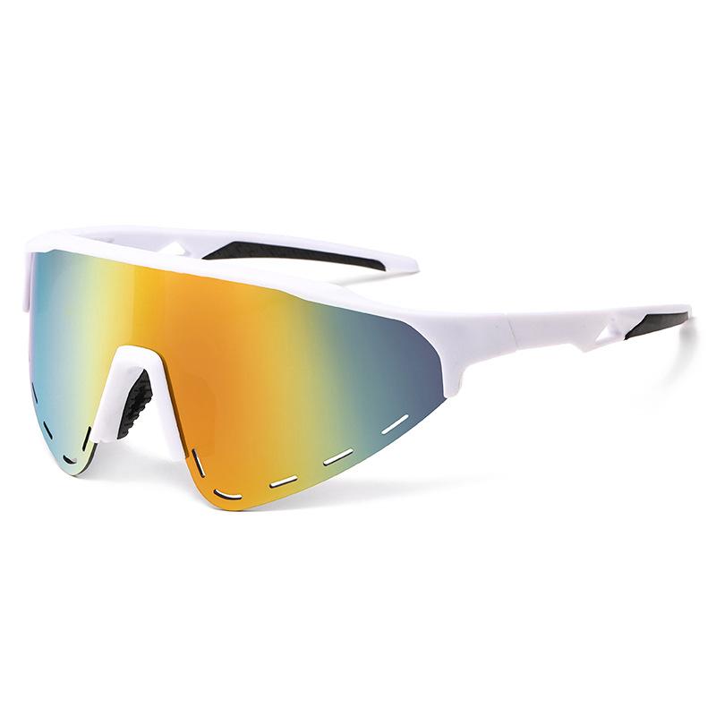 2024 Cross Border Spot New One-piece Large Frame Outdoor Cycling Glasses Colorful Windproof Sunglasses Sun Shading