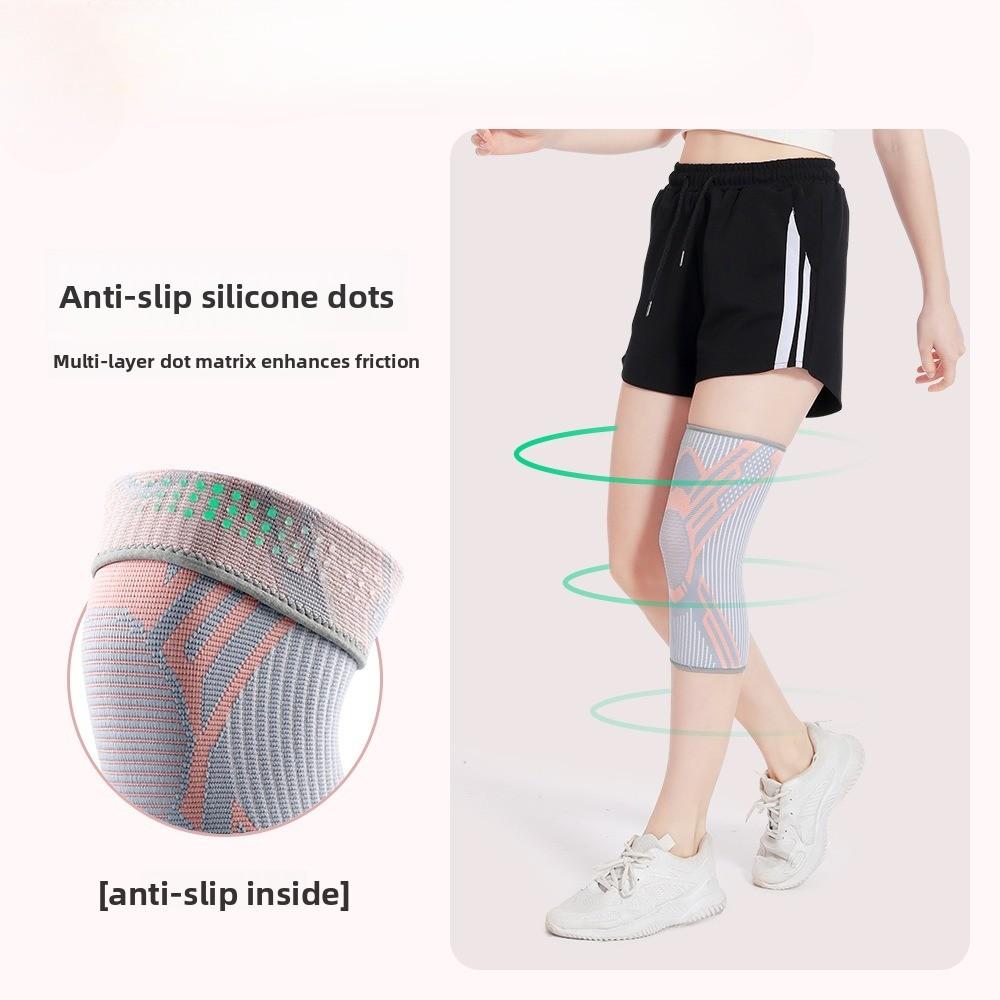 Sports Knee Pad Nylon Elastic Anti-Slip Silicone Knee Support for Basketball Running Cycling Breathable Knitted Thin Knee Brace Men Women M L XL