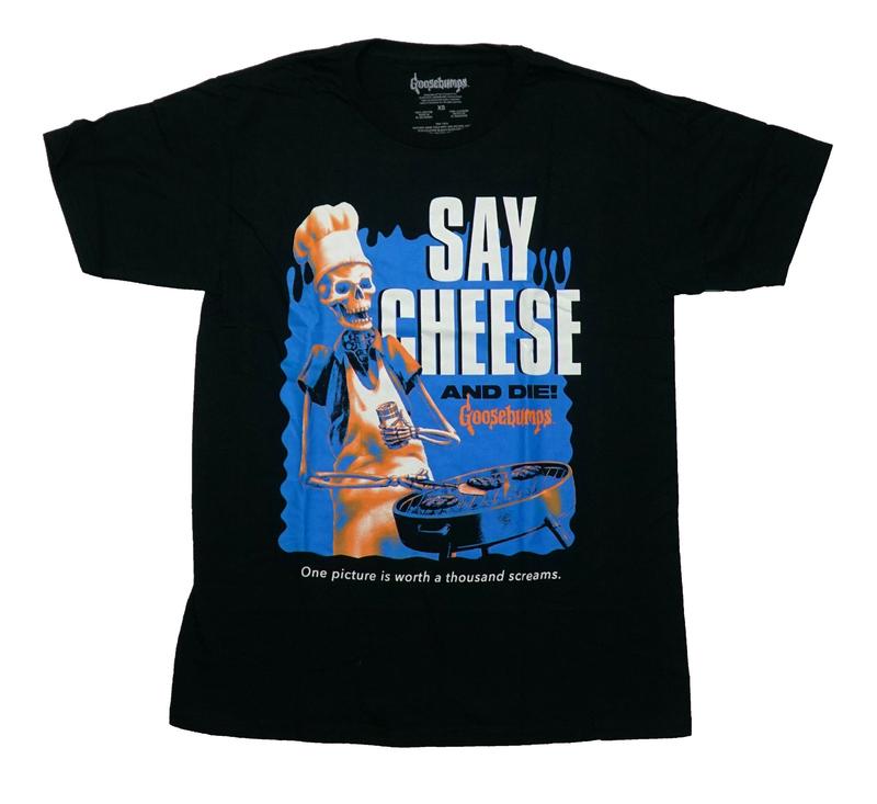 Goosebumps New Adult Unisex T-Shirt - Skeleton Grilling Say Cheese and Die! XXXL