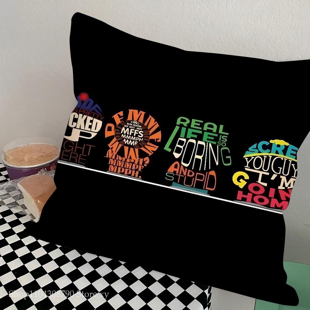 Funny S-South-P-Park Anime Pillow Case Square Pillow Bedroom Sofa Leisure Comfort Cushion Car Living Room Home Decoration