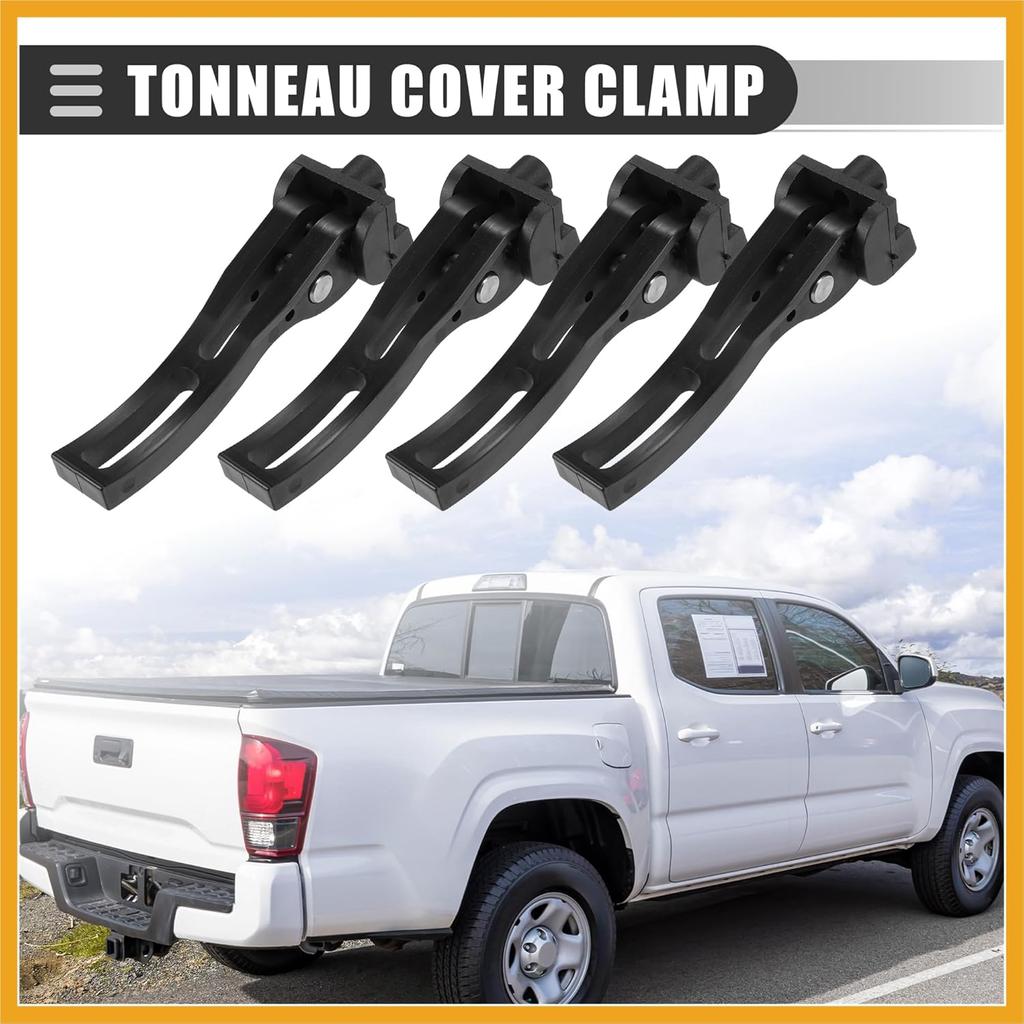 Grampo Traseiro, Grampo para Capota Marítima de Caminhão, Peças de Reposição Universais para Capota Marítima Rígida Dobrável ou Flexível, Plástico, Preto, 4 Peças