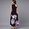 Oversized Female Sleeveless Round Neck Dress Fresh Tiny Floral Printed Loose Mid Length Outfit