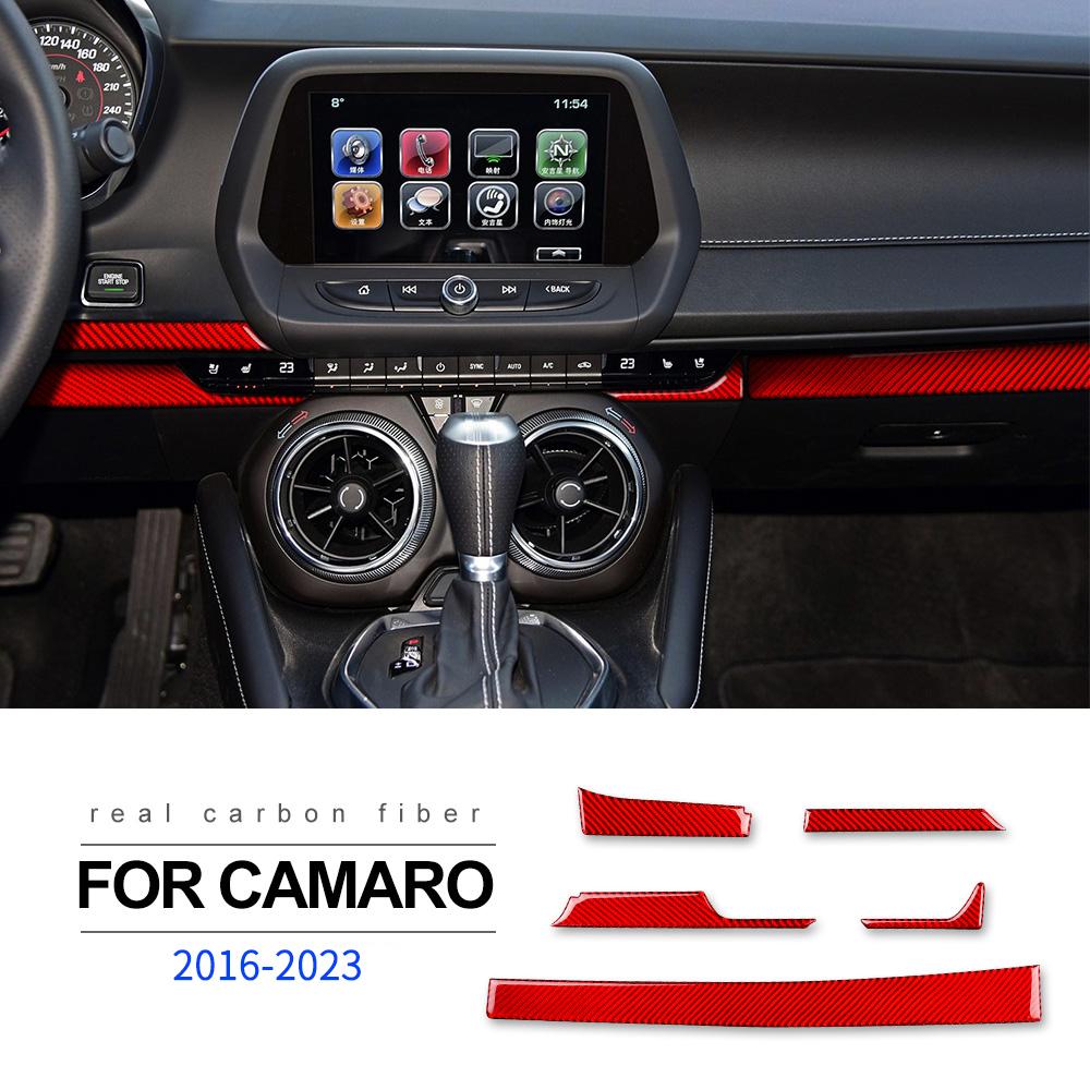 Echte weiche Kohlefaser für Chevrolet Camaro 2016 2017 2018 2019 2020 2025 2025 2025 Zubehör Innenraum Mittelkonsolen-Aufkleber
