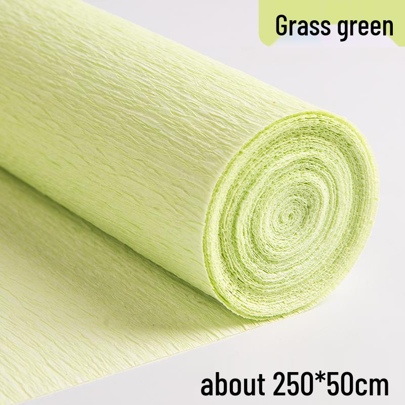 Packung dickes grünes Krepppapier für handgefertigte 3D-Blumen, ideal für Bastelarbeiten in Grundschule und Kindergarten