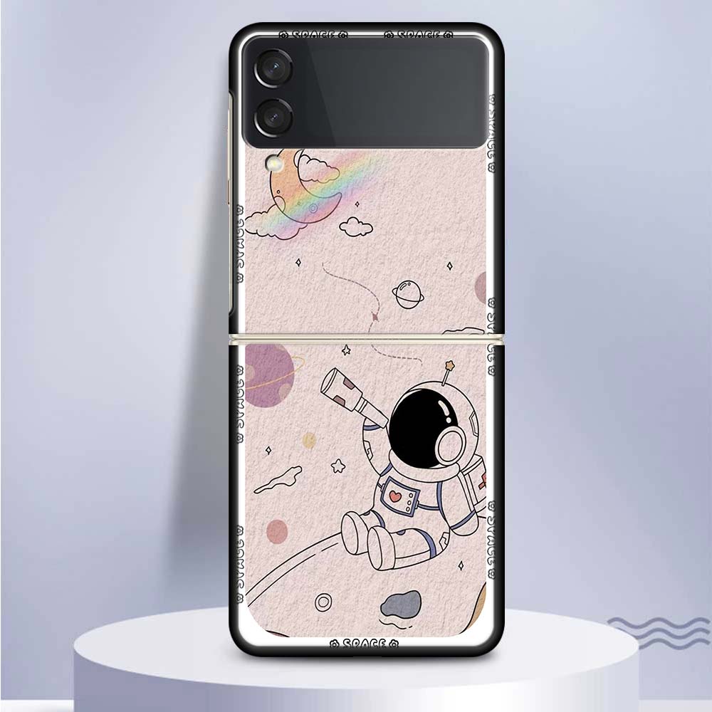 Weltraum-Astronauten-Handyhülle Für Samsung Galaxy Z Flip6 Flip3 Flip4 Flip5 PC Harter Kunststoff Z Flip 6 5 4 3 5G Fundas Hülle Coque Gal