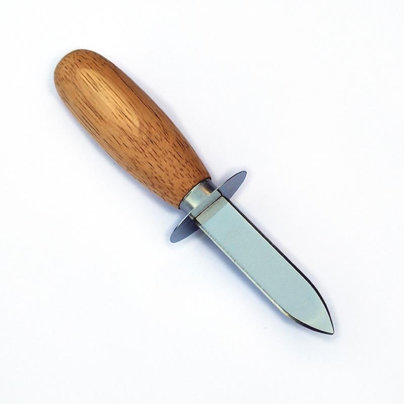 Solid Wood Handle Oyster Opener - High Hardness Stainless Steel Shellfish Knife верблюд