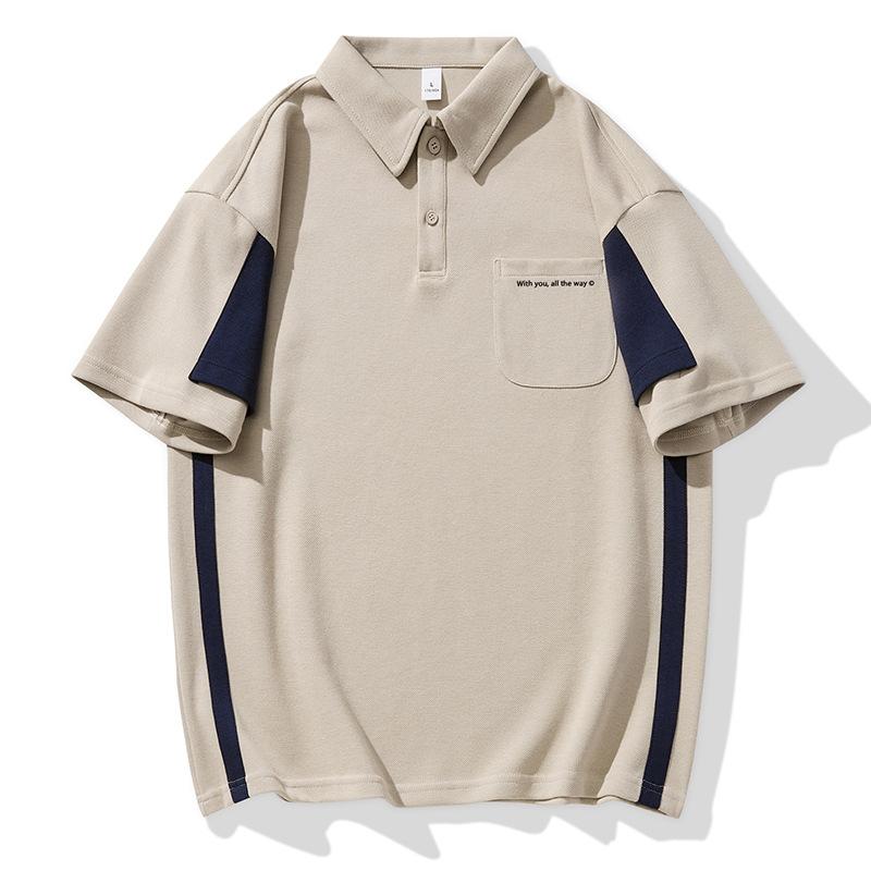 Updated Summer T-shirt Relaxed Fit Trendy Breathable Lapel Short-sleeved POLO Blouse T-shirt