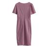 Women's Solid Color Summer Temperament Commuter Crew Neck Short Sleeve Mediumn Long Dress