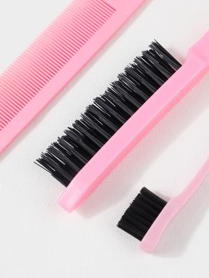3Pcs Stainless Steel Rat Tail Comb Edge Control Hair Brush for Women's Back Brushing, Hair Brushing, Braiding & Smoothing