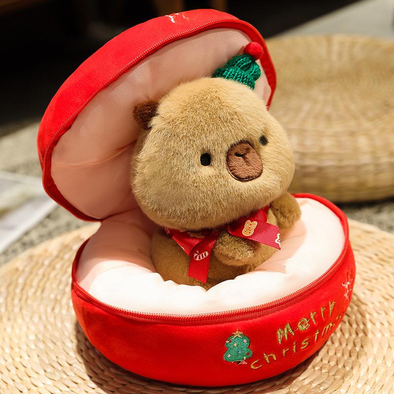 New Christmas Capybara Series Plush Dolls Apple Christmas Tree Capybara Three-In-One Surprise for Boys and Girls Christmas Gifts