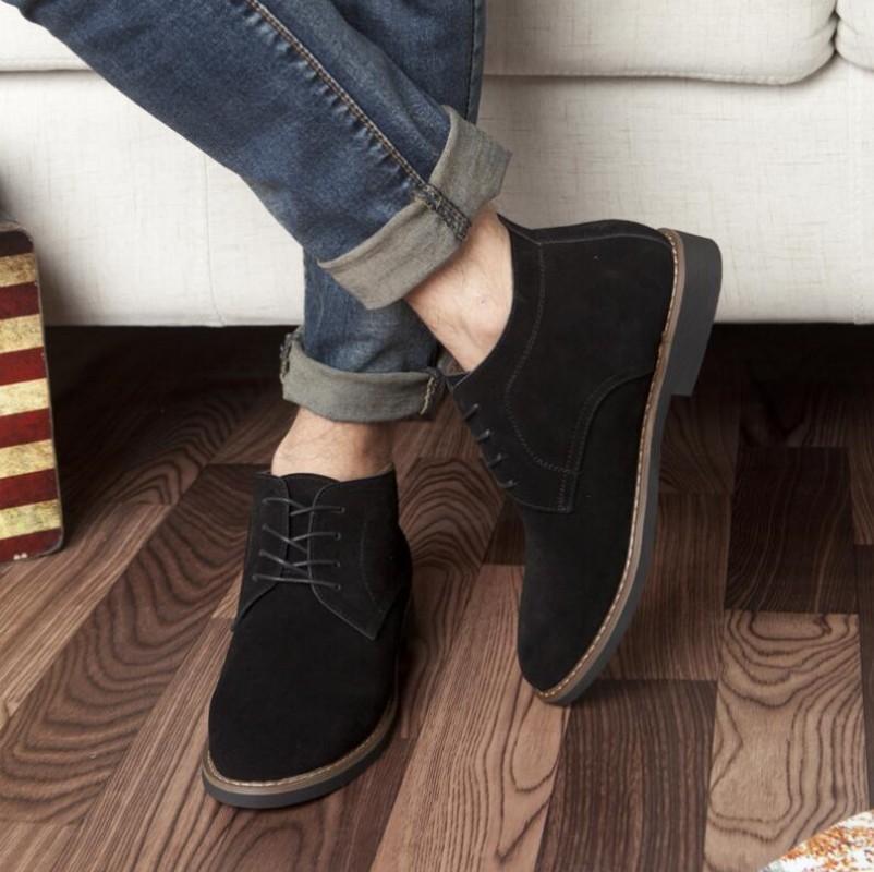 Fashion High Top Casual Shoes genuine leather men boots all season work shoes male lace up for man ankle boots with fur black size 38-45