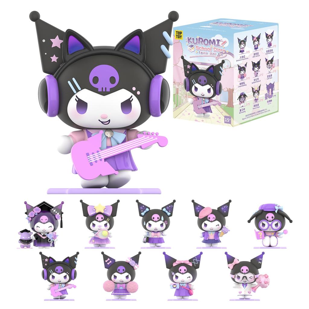 TOP TOY Sanrio Gakuen Nikki Series Gachapon Blind Box Figure Soft Vinyl PVC Plastic Model Gift Birthday Gift for Women Toy Kuromi My Melody Hello