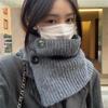 Women's Versatile Autumn and Winter Scarf Korean Style Solid Color Cold Proof and Warm Neck Protection Knitted Shawl for Women.