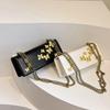 Premium texture chain underarm small square bag pastoral style shoulder messenger bag butterfly baguette bag women