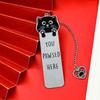 1pc Stainless Steel Cat Bookmark, Waving Paw Design with Inspiring Quote, Perfect Gift for Readers & Cat Lovers, Durable