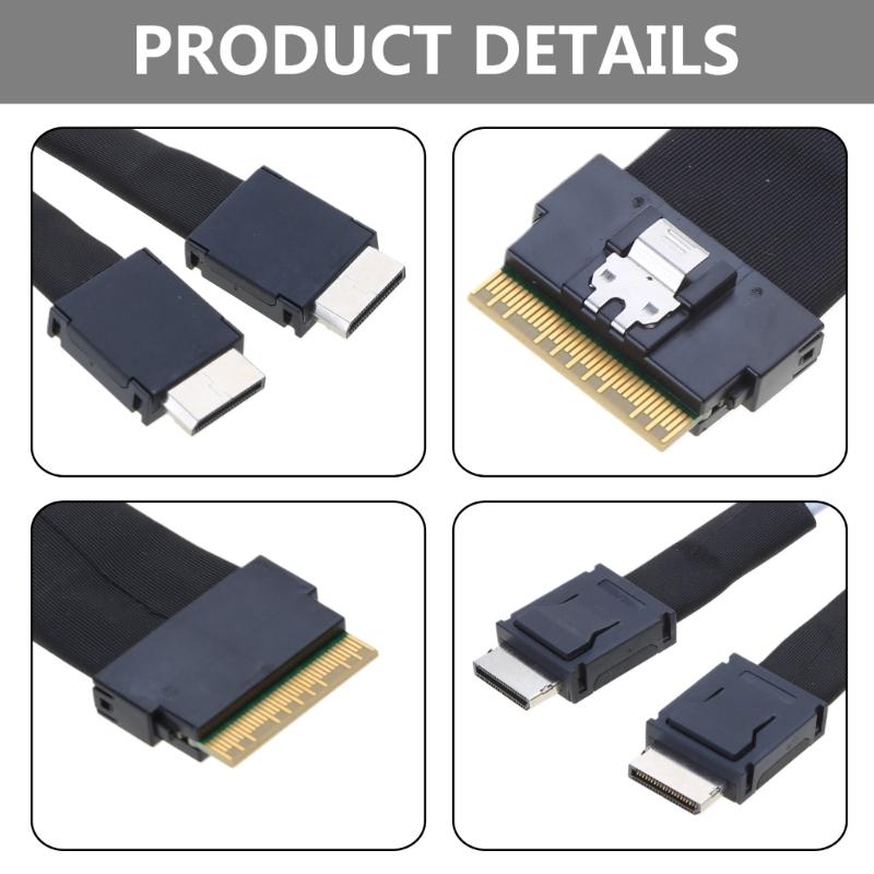 SlimSAS SFF-8654 8X to Oculink SFF-8611 4X 4ix2 Cable 16-24Gbps Efficient Signal Transmission