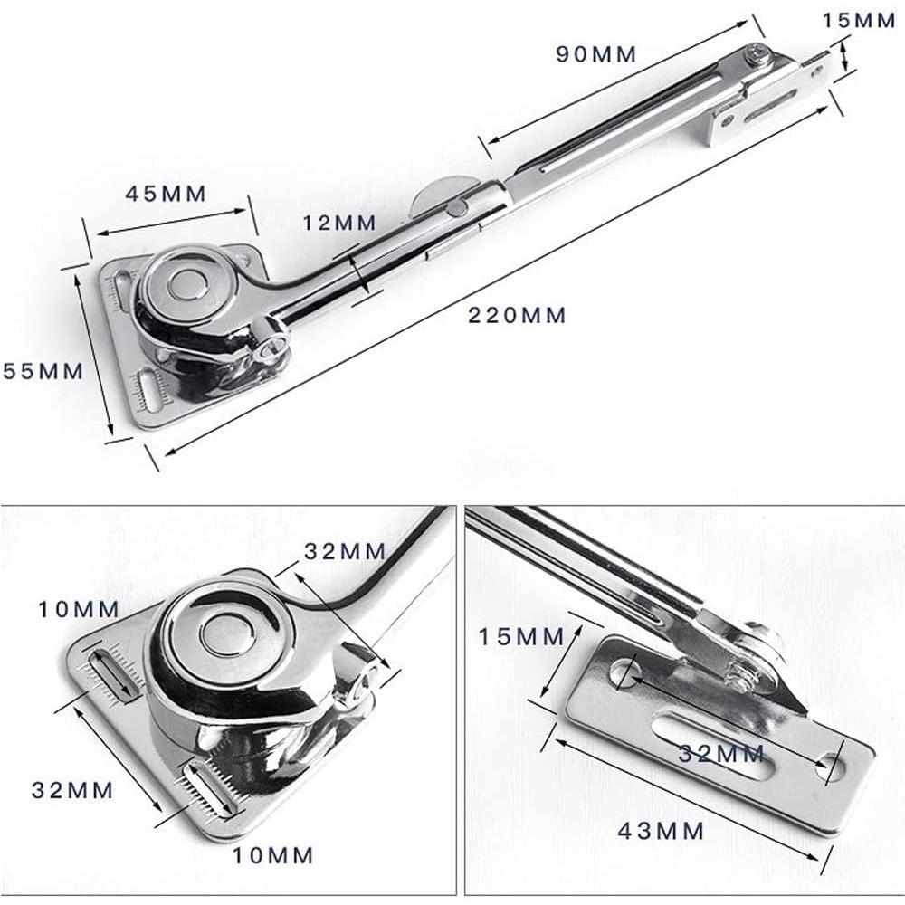 Soft Close Heavy Lid Support Hinges Zinc Alloy Hydraulic Stay for Closet Wardrobe Toy Box (2 Pack,Left and Right)