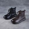 Genuine Leather Ankle Boots Women's Autumn and Winter New Vintage Short Boots Woman Soft Leather Boots Flat Leather Shoes Women