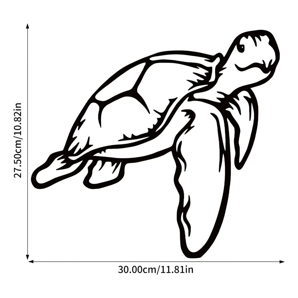 

1 шт. Уникальный декор для стен из металла в виде морской черепахи - геометрическая вырезанная пластина для спальни, идеально подходит для Рождества светло-серый