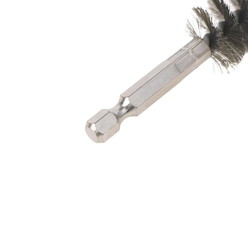 1/6Pcs Drill Bore Cleaning Brush 1/4 " Hexagonal Handle Stainless Steel Wire Brush For Anti-Rust Cleaning Of Pipe Ports 8-19Mm