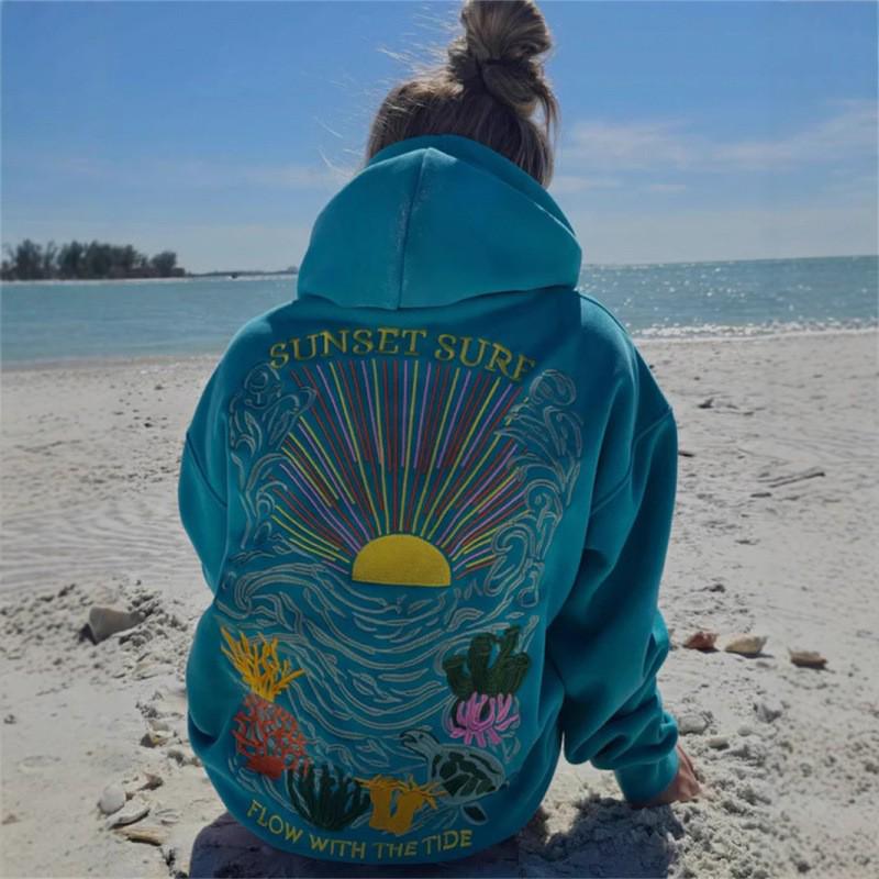 Unisex Sunflower Embroidered Hoodie Sweatshirt (2025) - Versatile Outerwear