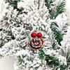 Flocked Christmas Garland With Pinecones Red Berries Home Decor Holiday Tree Wreath