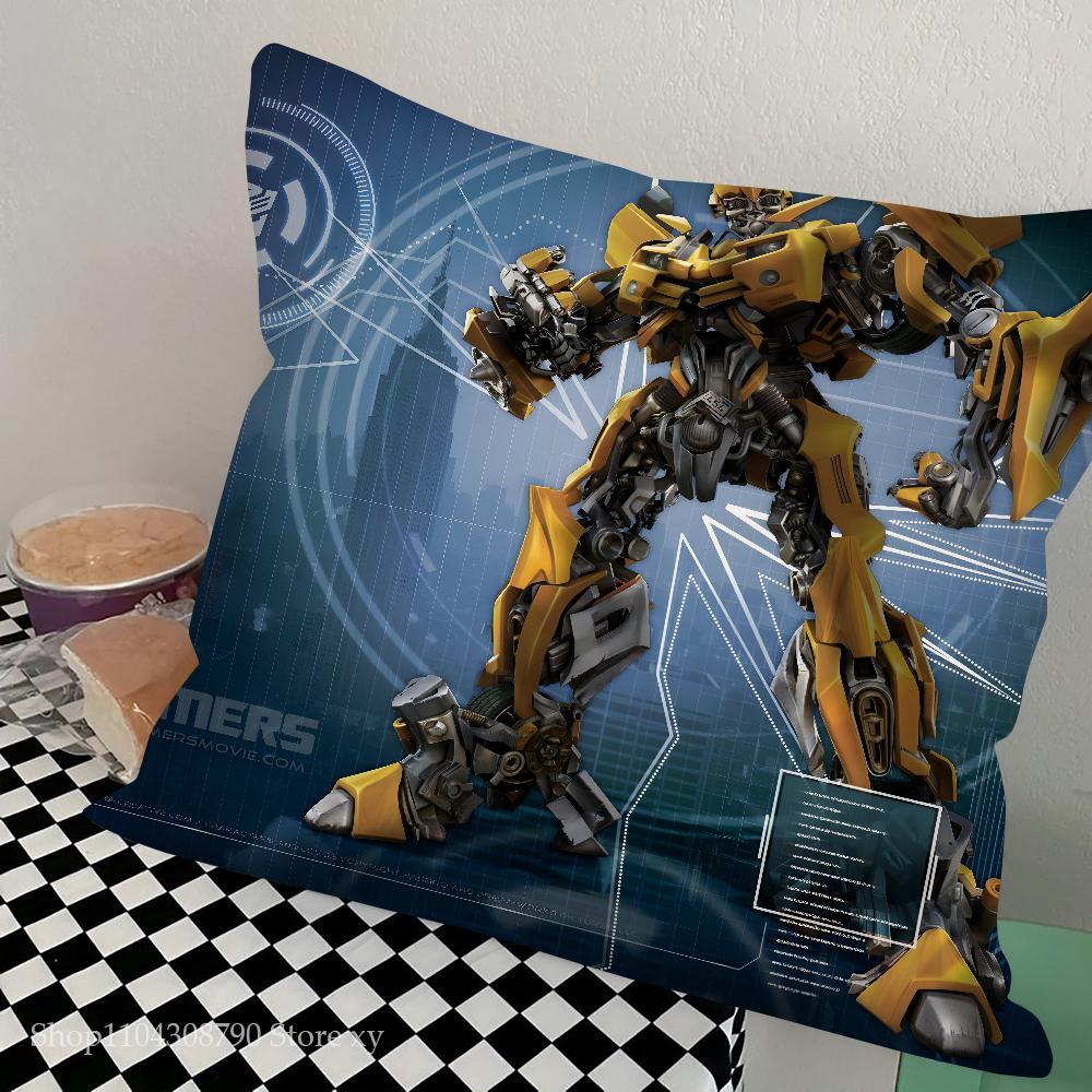 Anime Movie B-Bumblebee Pillow Case Square Pillow Bedroom Sofa Leisure Comfort Cushion Car Living Room Home Decoration
