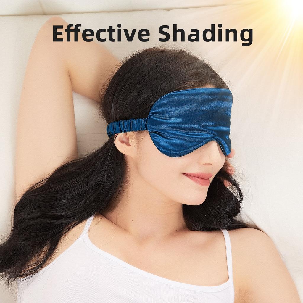 4 Pack Sleeping Masks Soft Satin Silky Eye Cover Elastic Strap Blindfold Effective Shading Night Eyeshade for Women Men