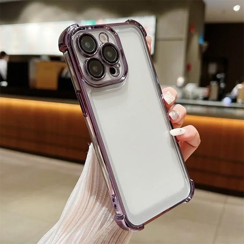 For Redmi Note 14S 14 Pro Plus 13 12 Pro 5G 4G Redmi 9i 9 Prime Phone Case Transparent Anti Drop Electroplating Back Cover