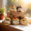 Mofusand Cat Hamburger Blind Box Car Dashboard Decor Home Desktop Ornament Kawaii Animal Collectible Figure Toy for Kids Gifts