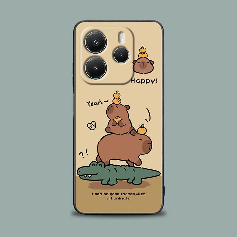 Phone Case for Xiaomi Redmi 15C 14C 12C 13C 4G Redmi Note 15 14 13 12 11 10 Pro Plus 5G 12S Silicone Soft Cover Capybara Cute