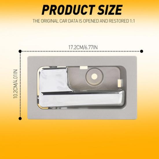 Ide Inner Door Handle 90826 Left For LH Ford Lobo F-150 2009-14 Silver