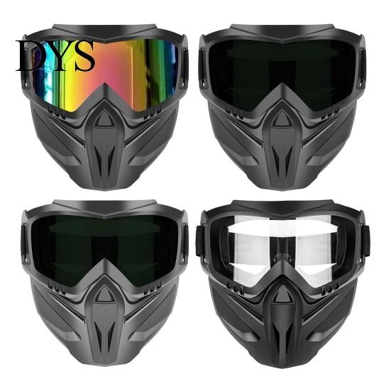 Maschera Integrale Rimovibile con Occhiali Staccabili, Antiappannamento Protezione UV Antivento Scudo Antivento, Occhiali per Saldatura, Guida in Moto, Ciclismo