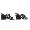 Great HERMES Sandals Romanzo Chaine d'Ancre ankle strap black leather Women 37 Used