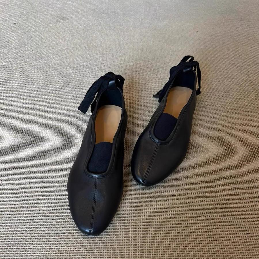 New elastic belt flat Mary Jane shoes for women's niche versatile shallow mouth single shoes for women