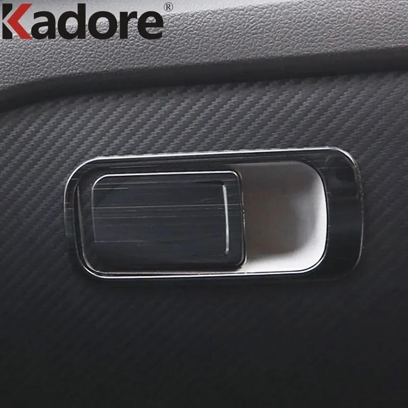 Car Glove Storage Box Handle Cover Trim For Volkswagen VW T-Roc TROC 2017 2018     Steel Interior Aceessories