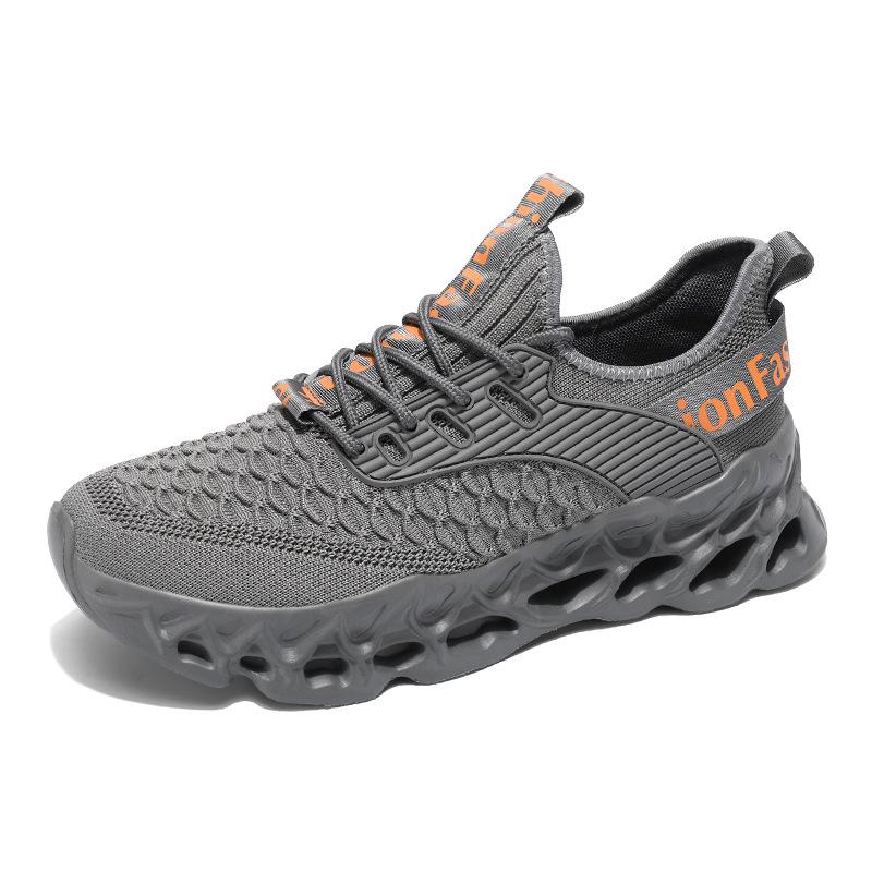 Men's Shoes Autumn Breathable Fly-woven Casual Men's Trend Blade Fish Scale Sports Running Shoes