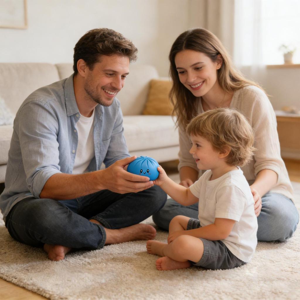 9cm Simulated Dumpling Stress Ball Soft Squeeze Toy with Steamer Box Stress Relief Fidget Toy for Students Adults Men Women Home
