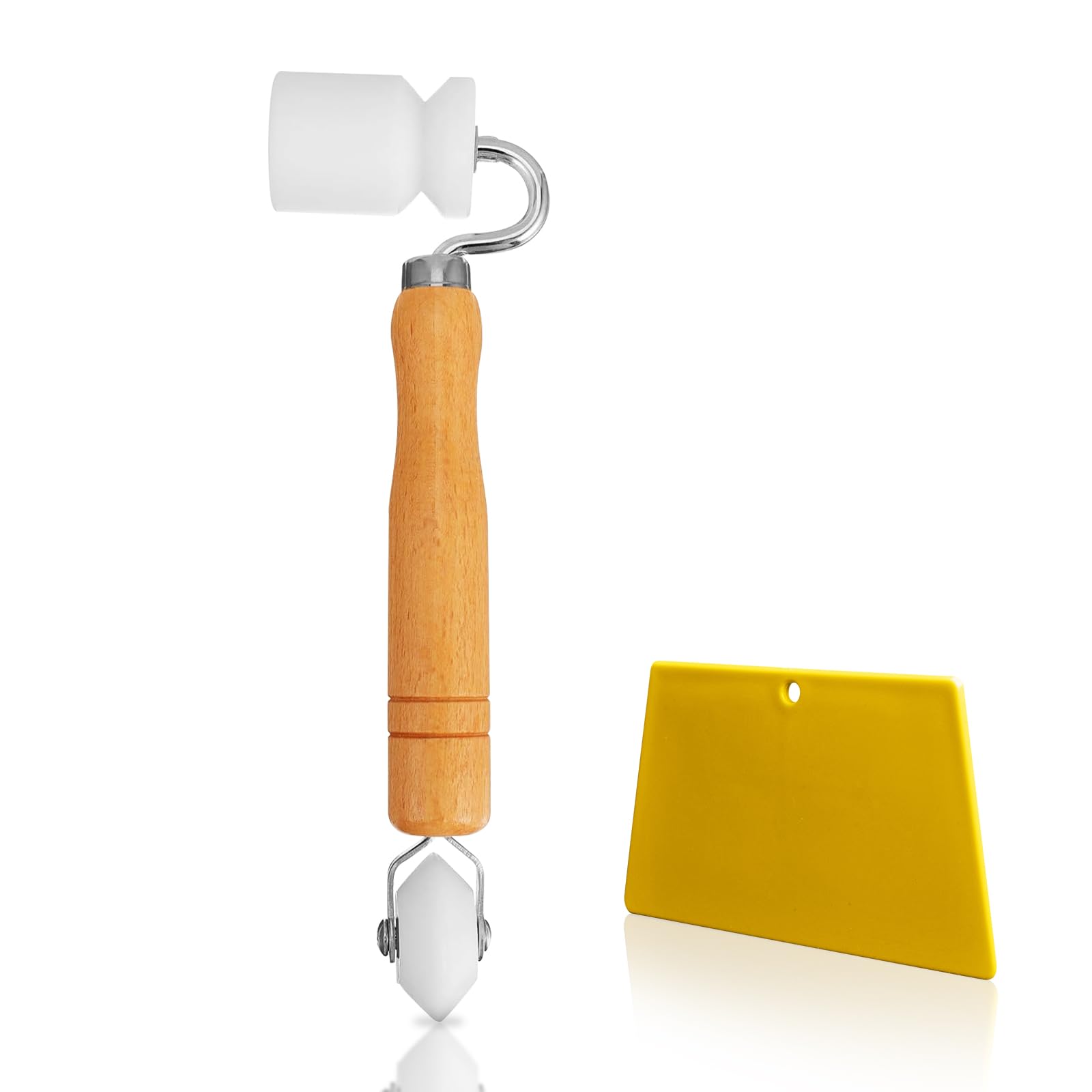 

Ziyue Wallpaper Pressing Tool Scraper Interior and Exterior Corner Wallpaper Seam Painting Wooden Handle Roller, + Board, Roller, Sound-Dampening