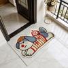 Cute Polka Dot Dog Puppy Doormat Multiple Sizes Non-slip Bathroom Carpet Water-absorbing Antifouling Bedroom Door Rug Home Decor