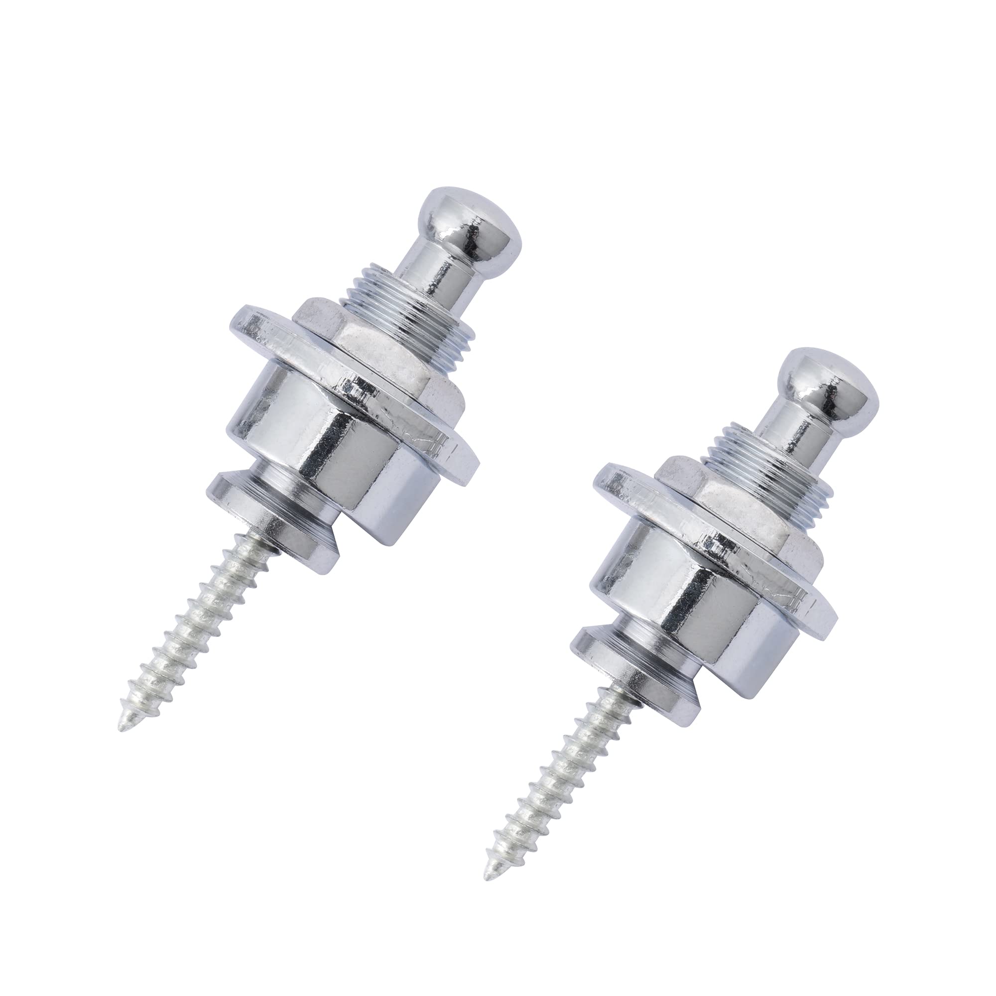 Musiclily Замки для гитарного ремня, Защитные замки для ремня для электрогитар, акустических гитар и бас-гитар, Хром (Упаковка из 2 шт.)