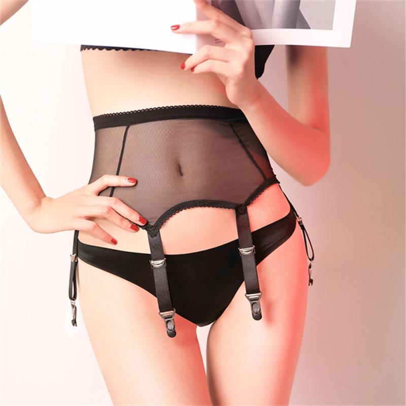 Ultra Thin Mesh Transparent Garter Belt For Stockings Women Sexy Breathable Underwear Cosplay Collocation Lingerie