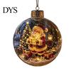 Transparent Hanging Ball Lights Lighted Christmas Ornament with Warm LED Lights, Retro Metal Cap Decorative Night for Bedroom Holiday Tree Home Decor