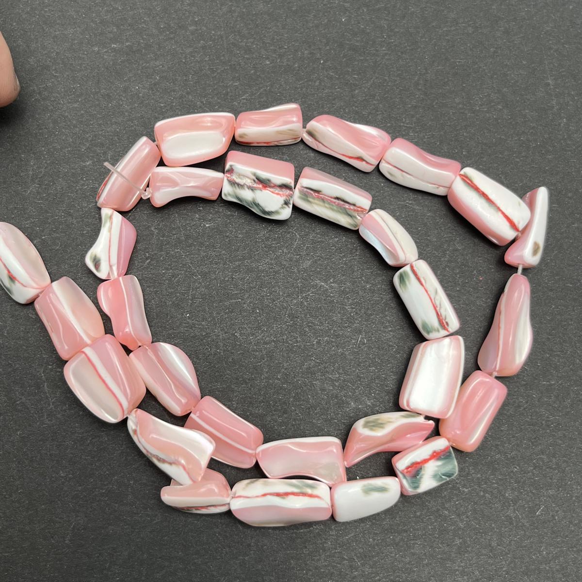 

1 нить бусин из натуральной ракушки перламутра, морской стиль, бусины неправильной формы ручной работы для изготовления украшений, DIY ожерелье, браслет, аксессуары для ножного браслета 38 см 1String-38cm розовый