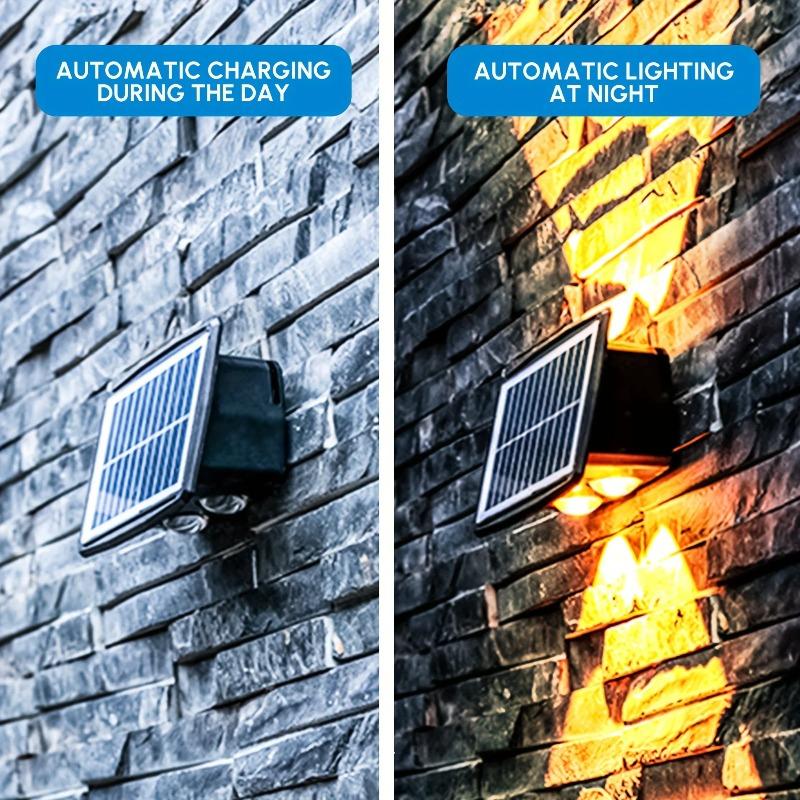 Solar Powered Outdoor RGB LED Lights Waterproof Wall Sconces Fence Lights Up Down Lighting for Deck Patio Yard Garden Decor